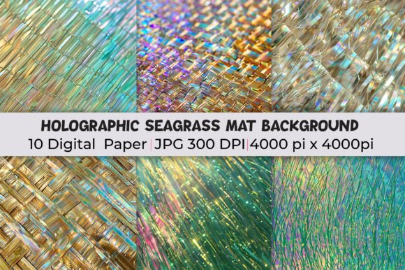 Holographic Seagrass Mat Backgrounds Graphic Backgrounds By mirazooze