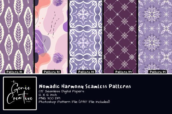 Nomadic Harmony Seamless Patterns Set Graphic Patterns By thegeniecreativestudio