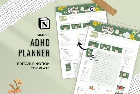 Notion Template I Simple ADHD Planner Graphic Infographics By natifafad