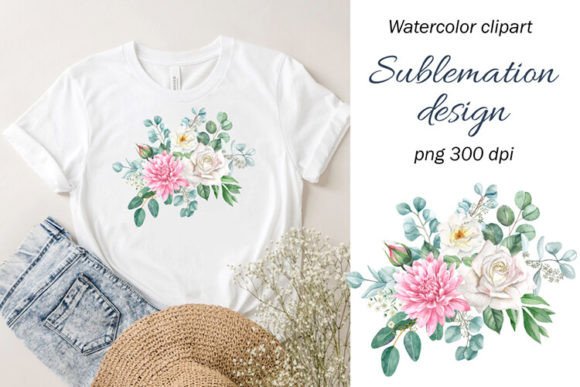 Sublimation Floral Design with Flowers Graphic Crafts By StepanovaArt