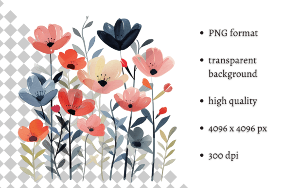 Watercolor Spring Flowers PNG Clipart Illustration Illustrations Imprimables Par MashMashStickers