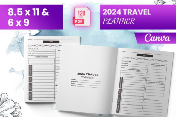 2024 Travel Planner Canva (KDP) Grafik KDP-Interieurs Von Boss Designer