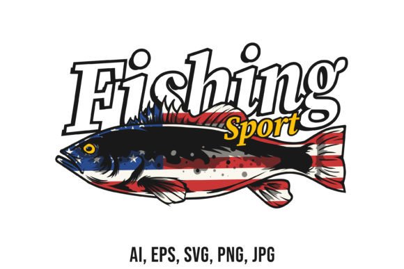American Fishing Logo Design Template Gráfico Modelos Gráficos Por raulyufitraf