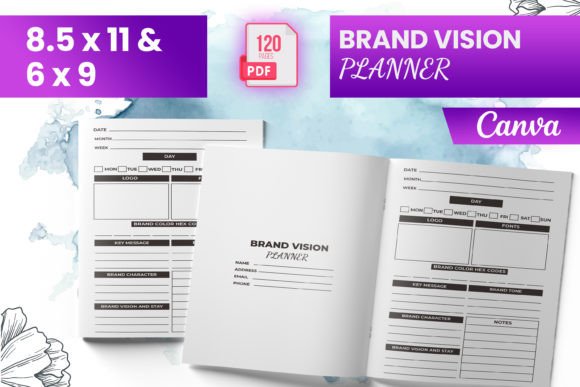 Brand Vision Planner Canva (KDP) Gráfico Interiores KDP Por Boss Designer