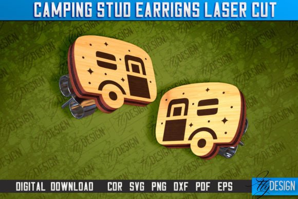 Camping Stud Earrings Laser Cut Design Graphic Plotterdateien By flydesignsvg