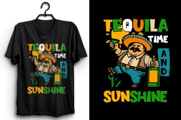 Cinco De Mayo. TEQUILA Time and Sunshine Graphic T-shirt Designs By T shirt store
