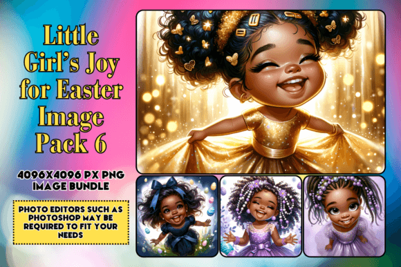 Easter Little Girls PNG Image Bundle 6 Graphic AI Graphics By LumiDigiPrints