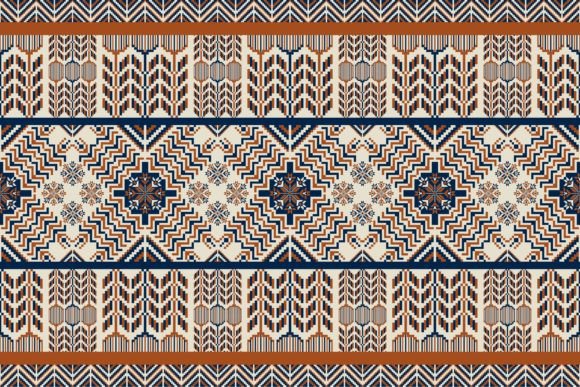Embroidery Folk Ethnic Geometric Pattern Graphic Patterns By Parinya Maneenate