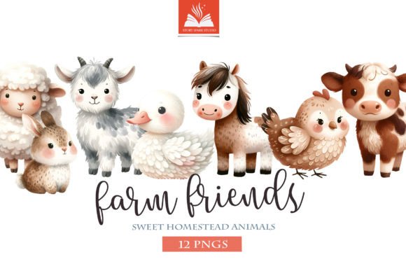 Farm Homestead Barn Animals Clipart Graphic Illustrations By maebywild