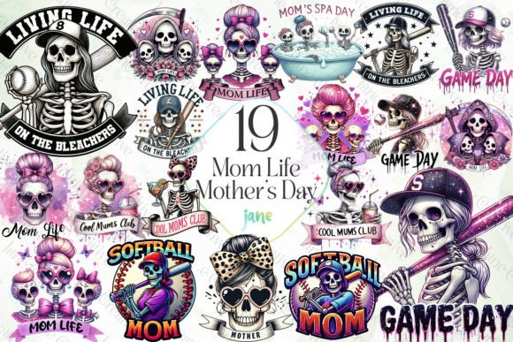 Mom Life Mother's Day Sublimation Bundle Grafica Illustrazioni Stampabili Di JaneCreative