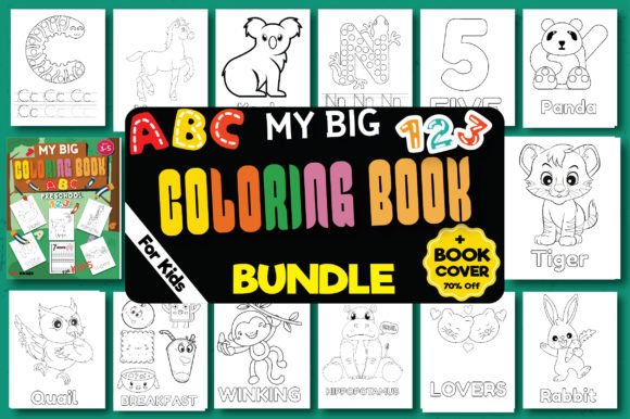 My Big Coloring Book Alphabet and Number Graphic Teaching Materials By YOOY