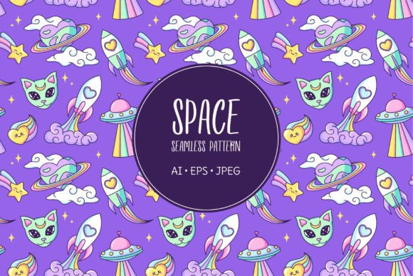 Space Heart Objects Pattern Graphic Patterns By Cmeree
