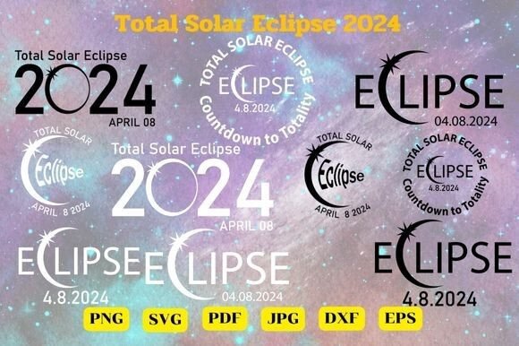 Total Solar Eclipse 2024, April 8th Graphic Crafts By RedCreations