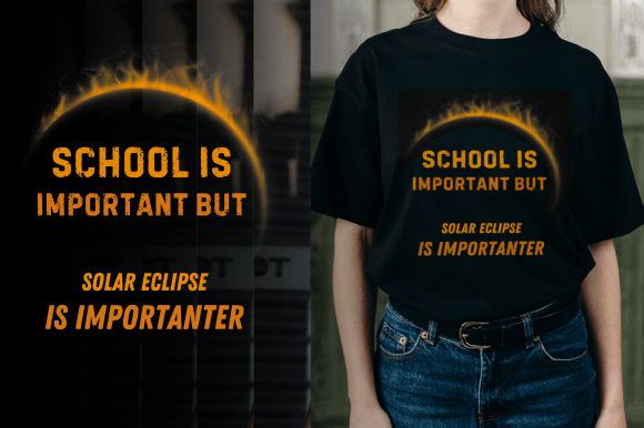 Total Solar Eclipse, School Eclipse 2024 Illustration Designs de T-shirts Par Albahi