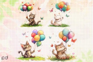 Watercolor Cute Cat Clipart Graphic Illustrations By Padma.Design 2