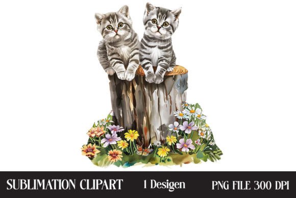 Watercolor Cat Clipart Graphic Illustrations By Creative Design House