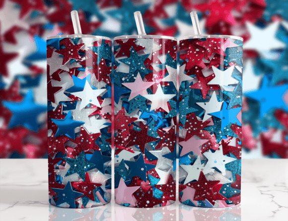 4th of July 20oz Tumbler Wrap Graphic Crafts By Whimsical Dreamer Designs