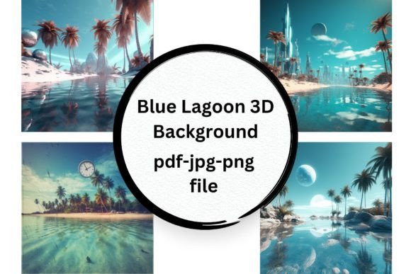 Blue Lagoon 3D Background Graphic Backgrounds By Creative design