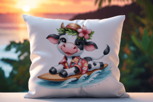 Cow Clipart, Hawaii Clipart, Funny Cow Grafica Illustrazioni Stampabili Di AnetArtStore 6