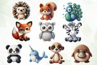 Crochet Animal Sublimation Illustration Illustrations Imprimables Par JaneCreative 2
