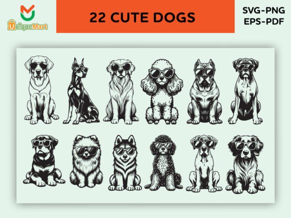 Dog Breeds SVG, Dogs Clipart Bundle Illustration Illustrations Imprimables Par Uniquemart