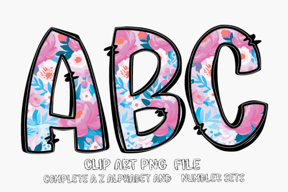 Flower Alphabet Sublimation PNG Graphic Crafts By Abell Design