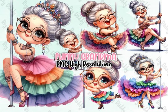 Funny Grandma Sublimation Clipart PNG Graphic Illustrations By Big Daddy