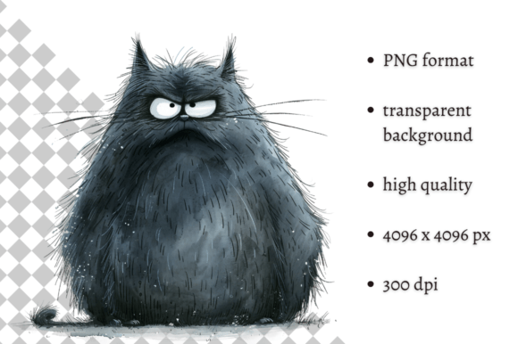 Funny Grumpy Cat PNG Clipart Grafika Ilustracje do Druku Przez MashMashStickers