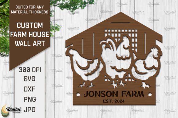 Laser Cut Farmhouse Wall Decor SVG Gráfico SVG 3D Por Digital Idea