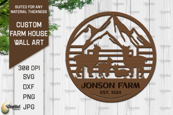 Laser Cut Farmhouse Wall Decor SVG Gráfico SVG 3D Por Digital Idea