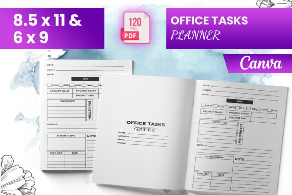 Office Tasks Planner Canva (KDP) Gráfico Interiores KDP Por Boss Designer