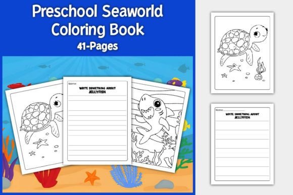 Preschool Ocean Animal Coloring Pages Gráfico Tercer curso Por TheStudyKits
