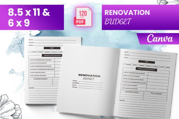 Renovation Budget Canva (KDP) Gráfico Interiores KDP Por Boss Designer
