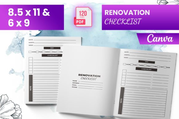 Renovation Checklist Canva (KDP) Gráfico Interiores KDP Por Boss Designer