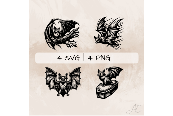 Bat SVG Bundle, Flying Bat PNG Graphic Crafts By ArtistiC ortex