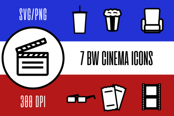 Cinema Movie Theater Black White Icons Graphic Icons By wonderxwander