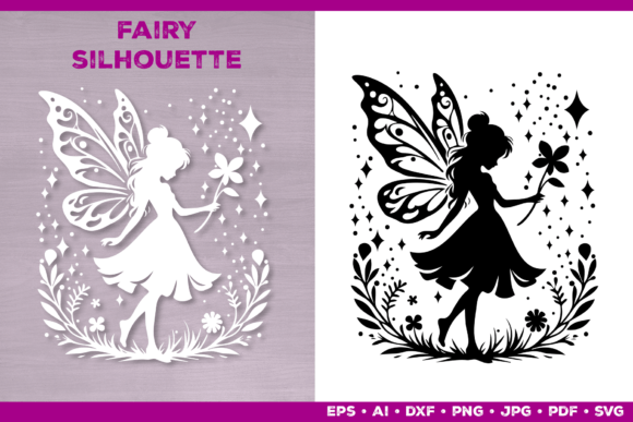 Flower Fairy Silhouette SVG Graphic Crafts By julimur2020