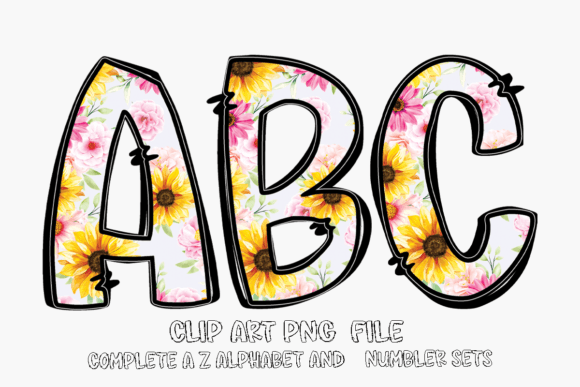 Rose Alphabet Sublimation Clipart PNG Illustration Artisanat Par Abell Design