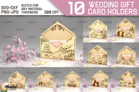 Wedding Gift Card Holders Laser Bundle Graphic 3D SVG By Digital Idea