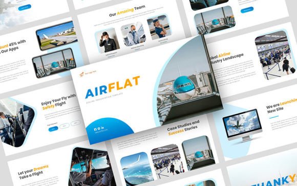 AirFlat - Airline Presentation PPT Graphic Presentation Templates By ZAHRACREATIVE