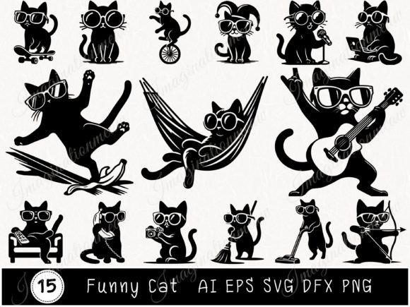 Funny Cat Svg Files for Crafting Gráfico Ilustraciones Imprimibles Por Imagination Meaw