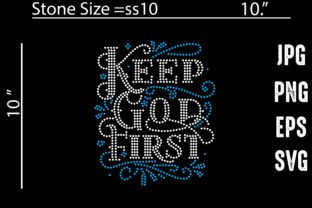 Keep God First Rhinestone Gráfico Manualidades Por Vector Art