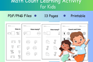Math Count Learning Activity for Kids Illustration PreK Par Haha_Hub 1