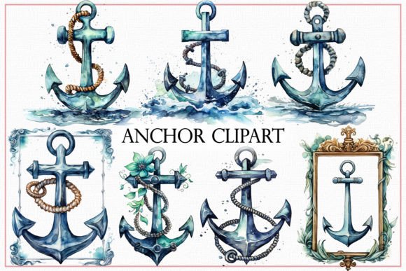 Nautical Anchor Clipart Set Grafik KI Transparente PNGs Von Mehtap Aybastı