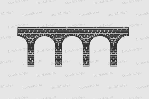 Train Viaduct SVG with Debossing Layer Graphic Crafts By DoodleDesignsStoreGB