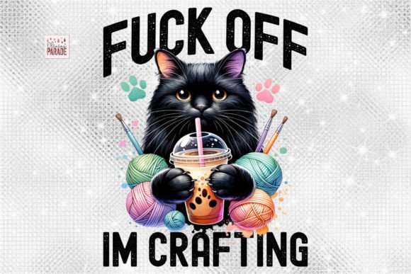 Black Cat Lady Crafting PNG Afbeelding Afdruk Sjablonen Door Pixel Paige Studio