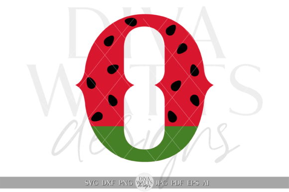 Creative Watermelon Alphabet O SVG Gráfico Manualidades Por Diva Watts Designs