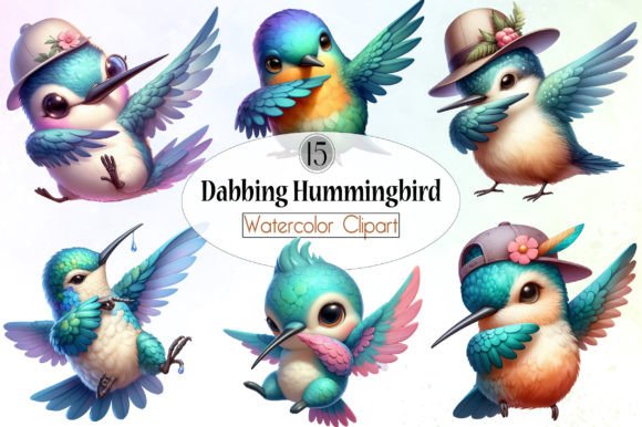Cute Dabbing Hummingbird Sublimation Graphic Illustrations By LibbyWishes