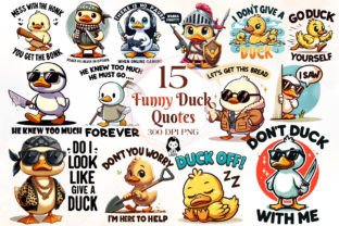 Funny Duck Quotes Sublimation Clipart Graphic Illustrations By Cat Lady 1