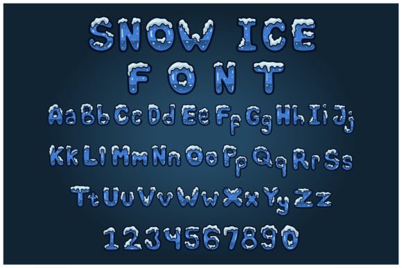 Latin Alphabet Made of Snow Ice Font Graphic Crafts By tedykurniawan223